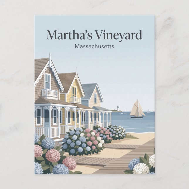 Cartão Postal Ilha de Martha's Vineyard, Massachusetts (Frente)