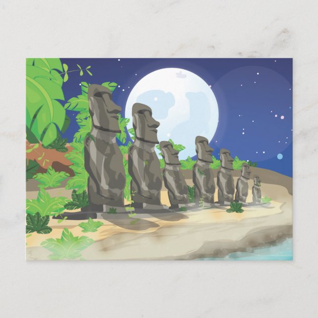 Cartão Postal Ilha de Páscoa Moai (Frente)