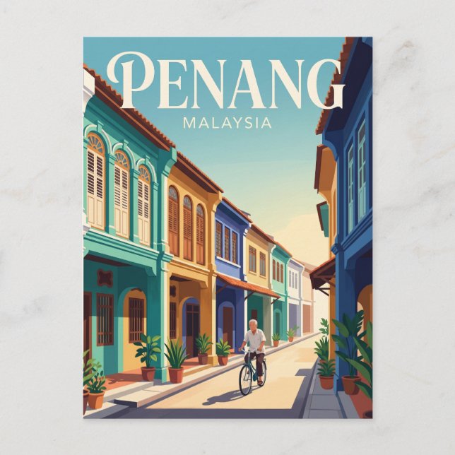 Cartão Postal Ilha de Penang Malásia (Frente)