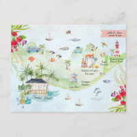 Ilha de Sanibel | Mapa do Itinerário do Casamento