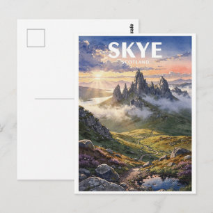 Cartão Postal Ilha de Skye Escócia Viagem Vintage