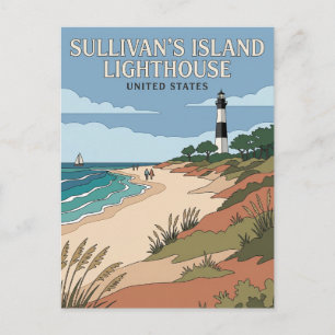 Cartão Postal Ilha de Sullivan, Charleston, Carolina do Sul, EUA