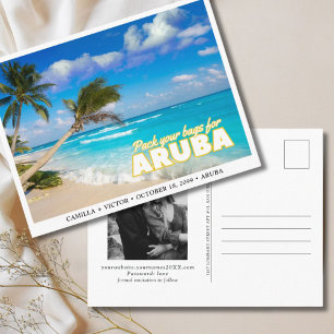 Cartão Postal Ilha do Casamento de Aruba Salve o Cartão-Postal