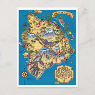 Cartão Postal Ilha do Mapa Funny do Havaí