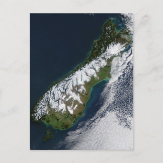 Cartão Postal Ilha do Sul, Nova Zelândia, Imagem de Satélite