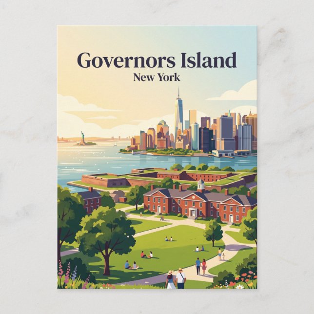 Cartão Postal Ilha dos Governadores Nova York (Frente)