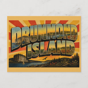 Cartão Postal Ilha Drummond Michigan Falésia de Calcário Alvar A