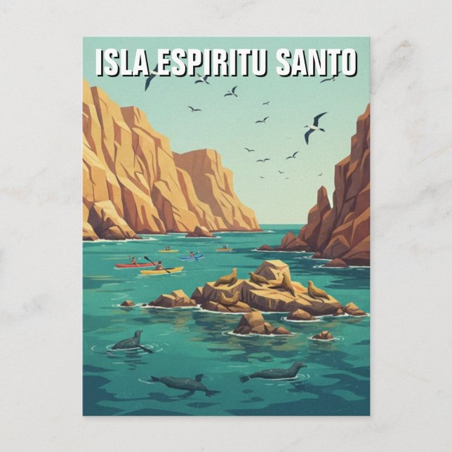 Cartão Postal Ilha Espírito Santo México (Frente)