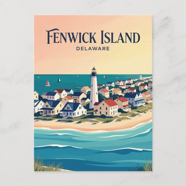 Cartão Postal Ilha Fenwick EUA (Frente)