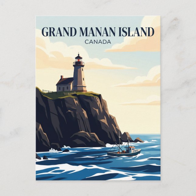 Cartão Postal Ilha Grand Manan Canadá (Frente)