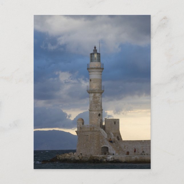 Cartão Postal Ilha grega de Creta e cidade velha de Chania 2 (Frente)