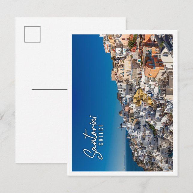 Cartão Postal Ilha grega de Santorini, extraordinária panorama v (Frente/Verso)