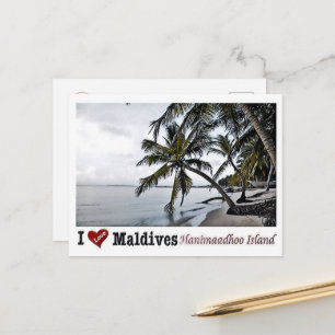 Cartão Postal Ilha Hanimaadhoo - Maldivas I Love -