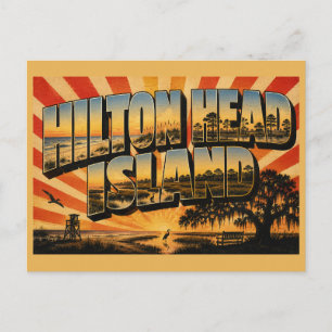 Cartão Postal Ilha Hilton Head SC Pântano Salgado Floresta Marít