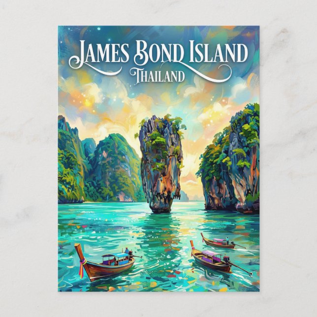 Cartão Postal Ilha James Bond Tailândia (Frente)