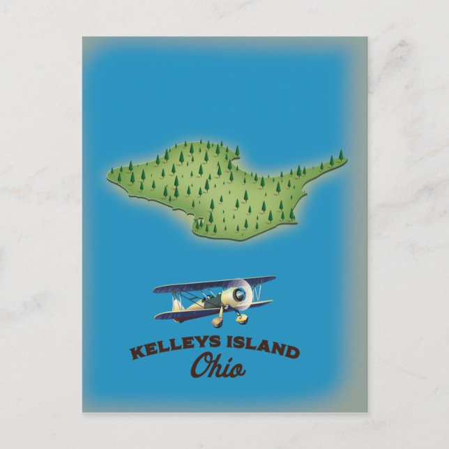 Cartão Postal Ilha Kelleys Ohio (Frente)