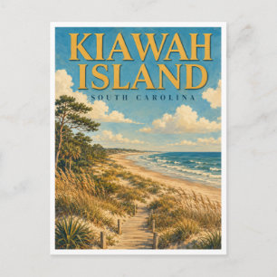 Cartão Postal Ilha Kiawah Carolina do Sul Beachwalker GeoSaga