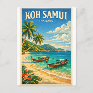 Cartão Postal Ilha Koh Samui, Tailândia retrô