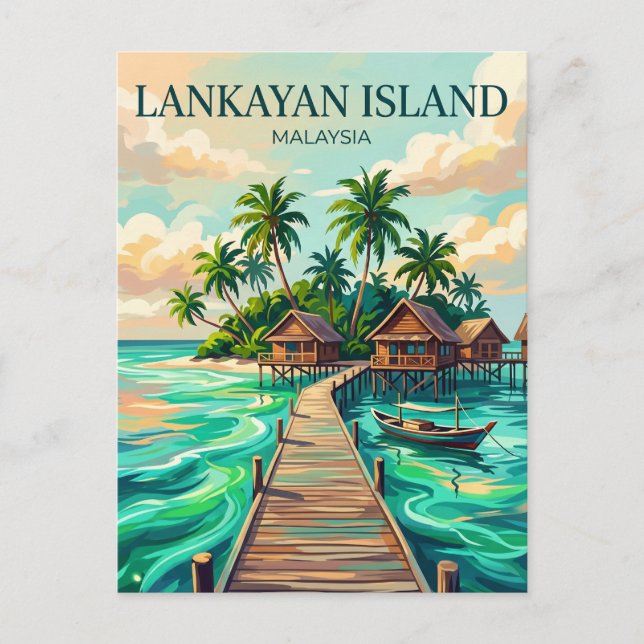 Cartão Postal Ilha Lankayan Malásia (Frente)