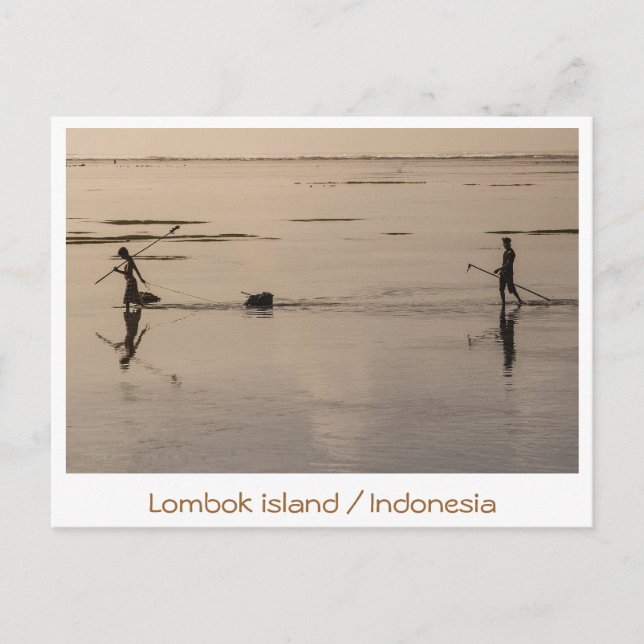 Cartão Postal Ilha Lombok / Imagens monocromáticas da Indonésia (Frente)