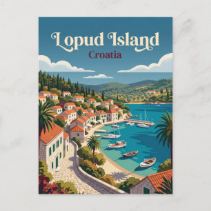 Cartão Postal Ilha Lopud, Ilhas Elafiti Croácia
