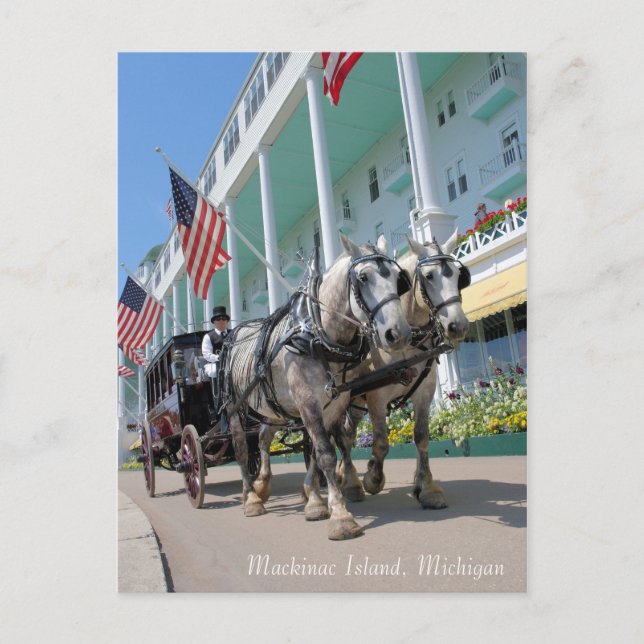 Cartão Postal Ilha Mackinac, Michigan - Grand Hotel (Frente)