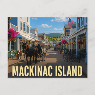 Cartão Postal Ilha Mackinac Michigan Lago Presente Viagem