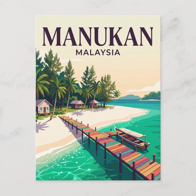 Cartão Postal Ilha Manukan Malásia (Frente)
