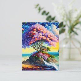 Cartão Postal Ilha oculta no oceano