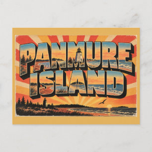 Cartão Postal Ilha Panmure PEI Farol da Praia de Areia Vermelha