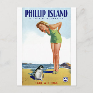 Cartão Postal Ilha Phillip Victoria Austrália Cartaz Antigo