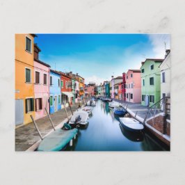 Cartão Postal Ilha Pitoresca de Burano Veneza Itália