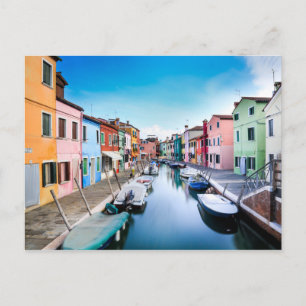 Cartão Postal Ilha Pitoresca de Burano Veneza Itália