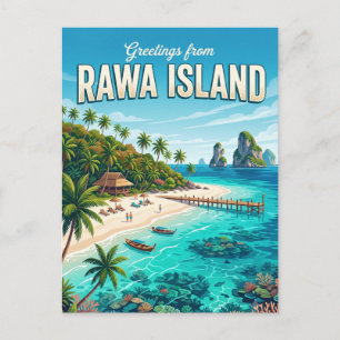 Cartão Postal Ilha Rawa Malásia