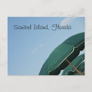 Cartão Postal Ilha Sanibel, guarda-chuvas de canto da Flórida