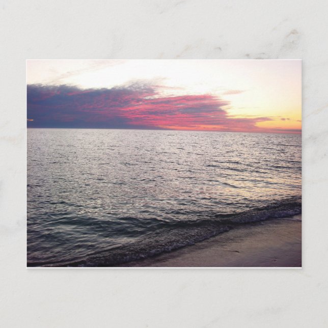Cartão Postal Ilha Sanibel Sunset Florida Beach (Frente)