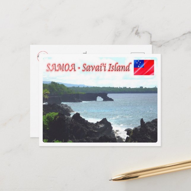 Cartão Postal Ilha Savai'i - Costa - Samoa - (Frente/Verso In Situ)