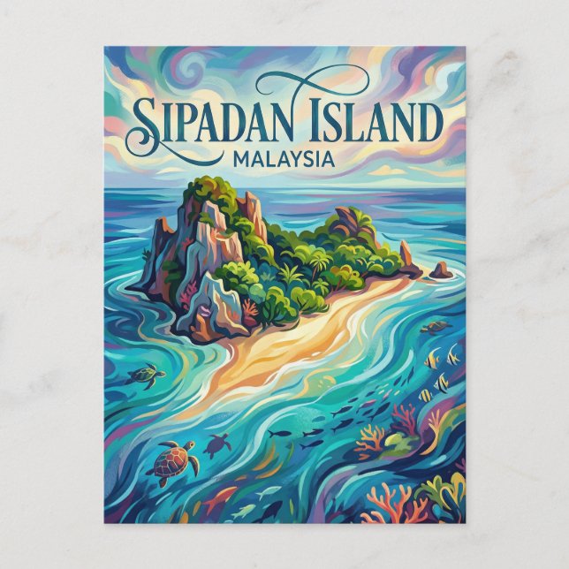 Cartão Postal Ilha Sipadan Malásia (Frente)