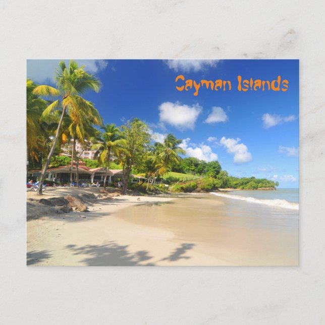 Cartão Postal Ilha Tropical das Ilhas Cayman (Frente)