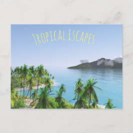 Cartão Postal Ilha Tropical Palm Tree
