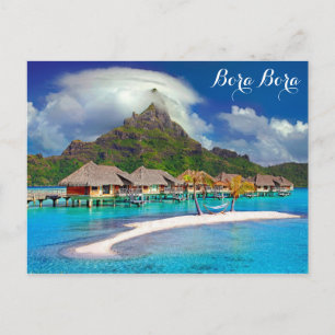 Cartão Postal Ilha Tropical Praia Oceano Bora Bora