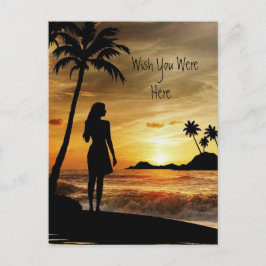 Cartão Postal Ilha Tropical Sunset