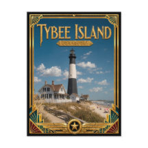 Ilha Tybee Geórgia Arte Deco Vintage Era Dourada