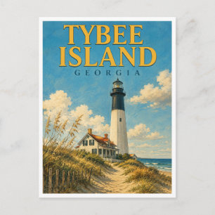 Cartão Postal Ilha Tybee Geórgia Farol Tybee GeoSaga