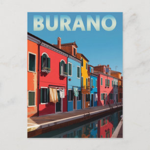 Cartão Postal Ilha Vibrante de Burano Itália