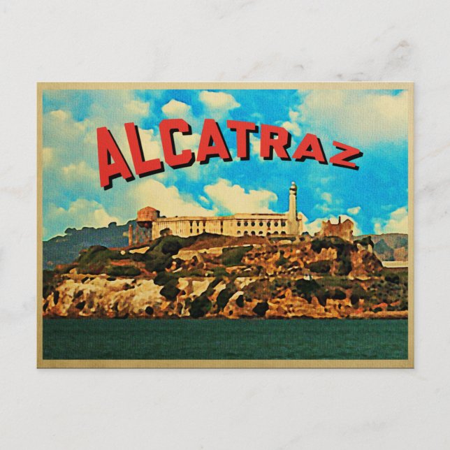 Cartão Postal Ilha Vintage Alcatraz (Frente)