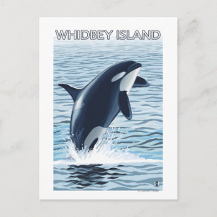 Cartão Postal Ilha Whidbey, Washington Orca Jumping