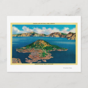 Cartão Postal Ilha Wizard do penhasco LlaoCrater Lake, OR