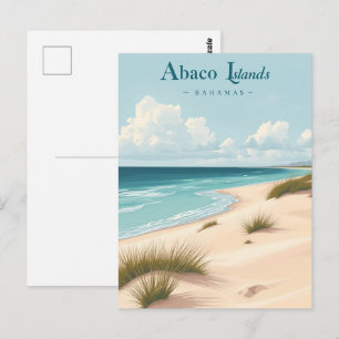 Cartão Postal Ilhas Abaco, Bahamas – Dunas Costeiras Vintage