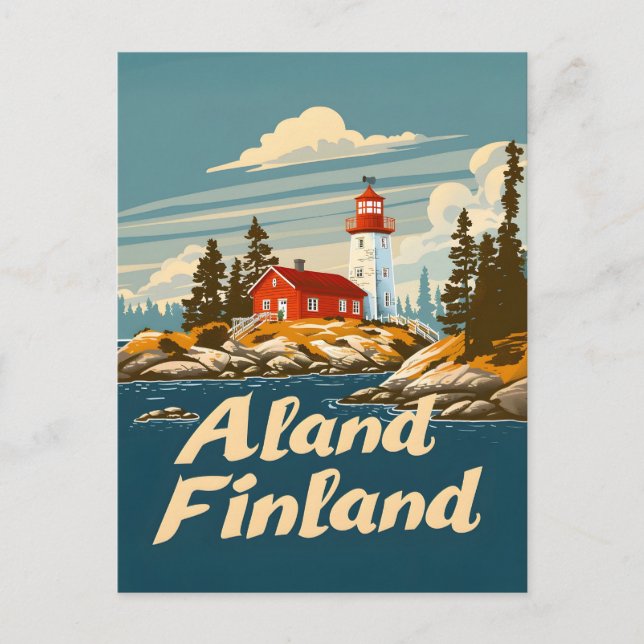 Cartão Postal Ilhas Åland Finlândia (Frente)